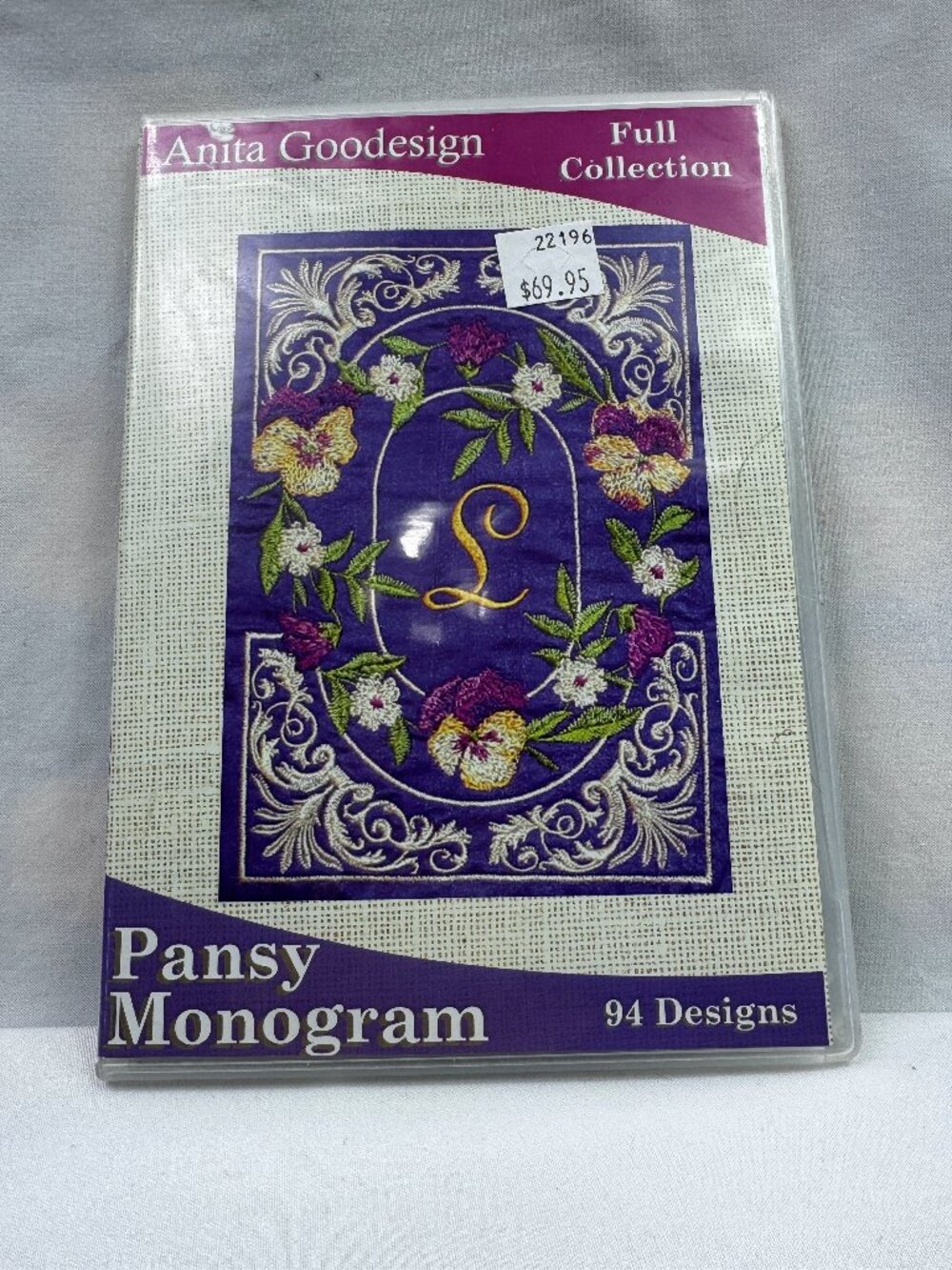 Anita Goodesign Full Coll Pansy Monogram 94 Des Multi Format 4X4 and 5X7 + Jumbo